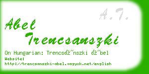 abel trencsanszki business card